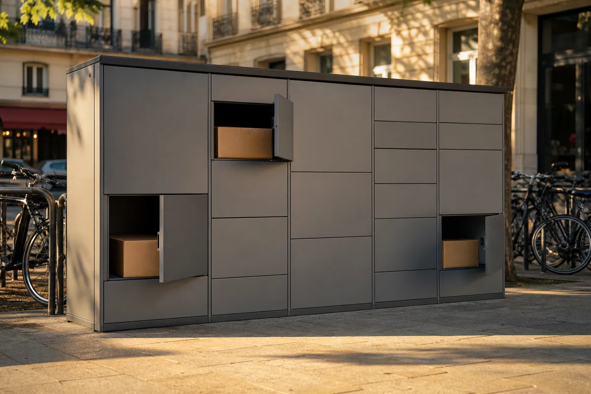 Casiers de consigne automatique et point relais en zone urbaine